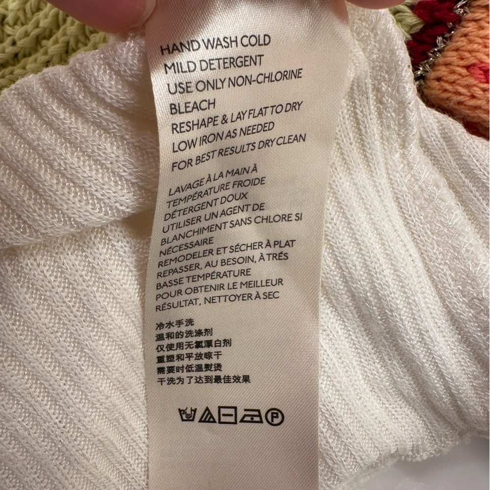 Free People Cream Ribbed Mock-Neck Sweater - Picture 3 of 13